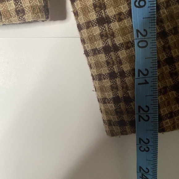 Jones New York 2 Piece SZ 4P Skirt Suit Wool Plaid Brown - Picture 6 of 11